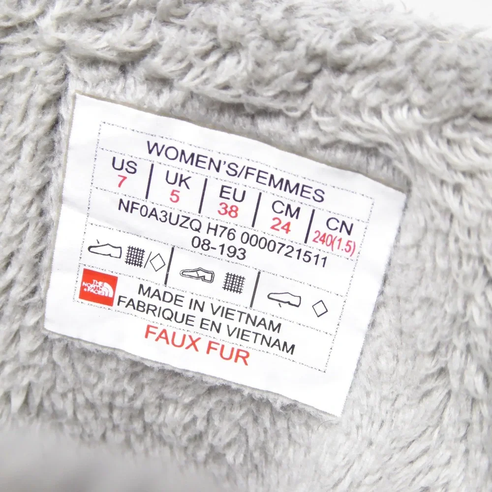 The North Face Womens Thermoball Boots Grey Quilted Faux Fur Lined Size 7